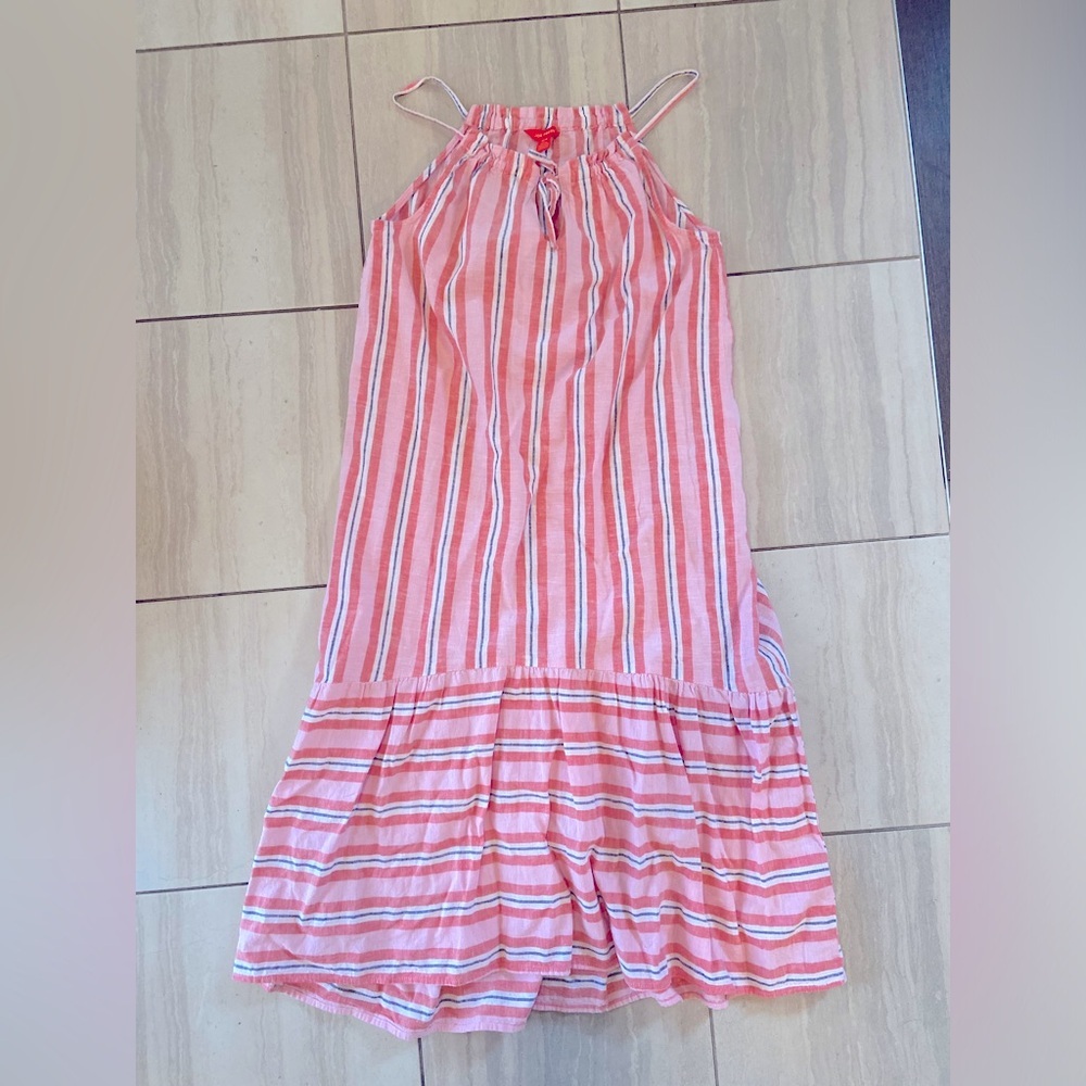 ❤️4 for $25❤️ Striped Pink and White Sundress size medium - Picture 2 of 3
